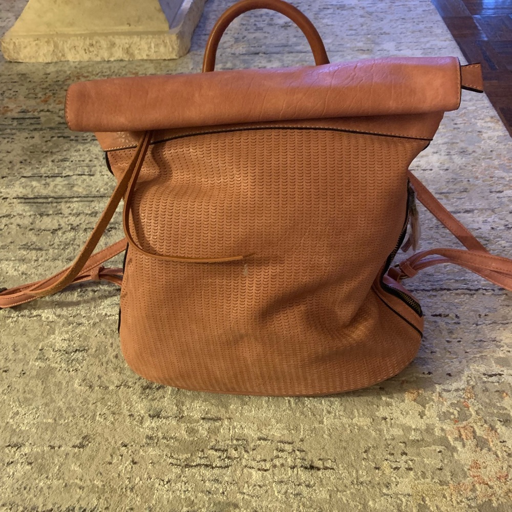 Chill-X by Le Miel Flap Top Zip-Top Perforated Backpack- BLUSH BNWT
